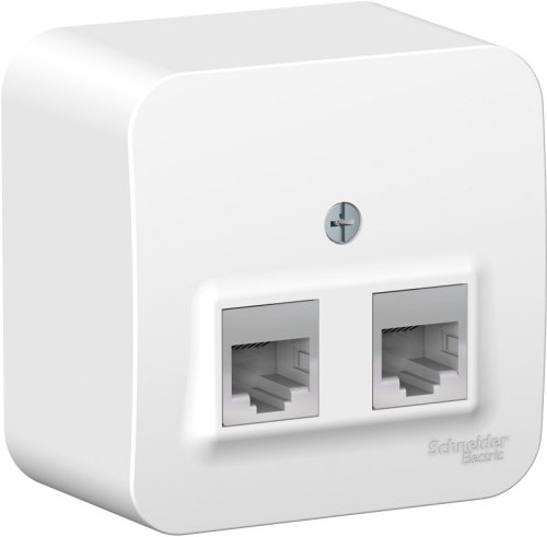 Розетка компьютерная накладная Systeme Electric Blanca 2-м. RJ45+RJ45 5e белый фото Розетка компьютерная накладная Systeme Electric Blanca 2-м. RJ45+RJ45 5e белый картинка